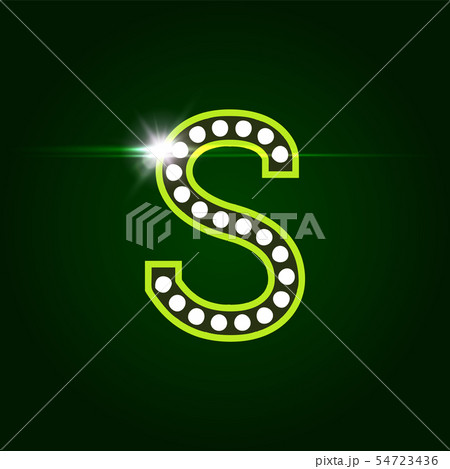 Casino and resort Letter S. Luxury letter with gems. Glowing effect, highlight on letter border 54723436