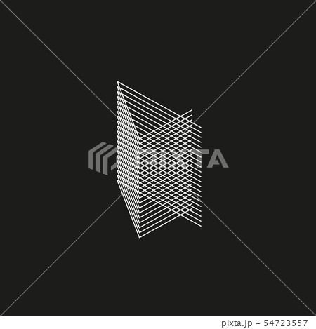 Isometric Geometric Font. Line blend style number 4. Typography design. 54723557