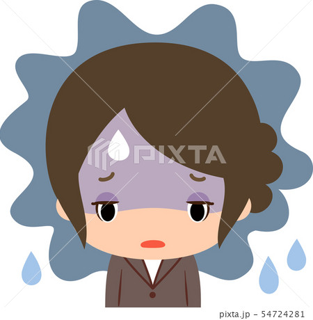 思い詰めた様子のスーツの女性 54724281