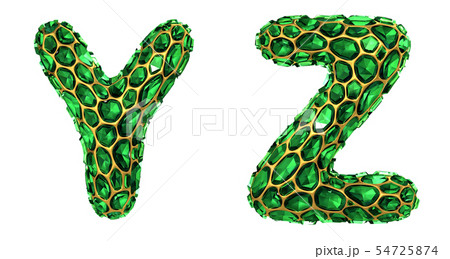 Letter set Y, Z made of realistic 3d render green diamond. Collection of Diamond alphabet Letter set Y, Z made of realistic 3d render green diamond. Collection of Diamond alphabet 54725874