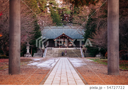 Iwate Gokoku Shrine old shine in pine forest 54727722