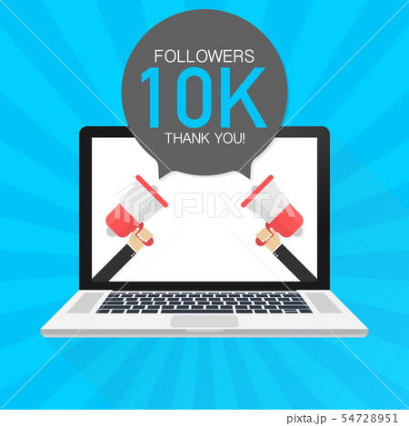 10000 Followers thank you card with laptop 10000 Followers thank you card with laptop 54728951