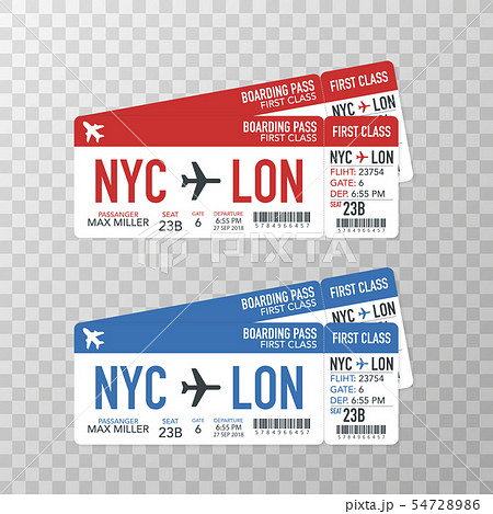 Airline Boarding Pass Tickets To Plane For Travelのイラスト素材