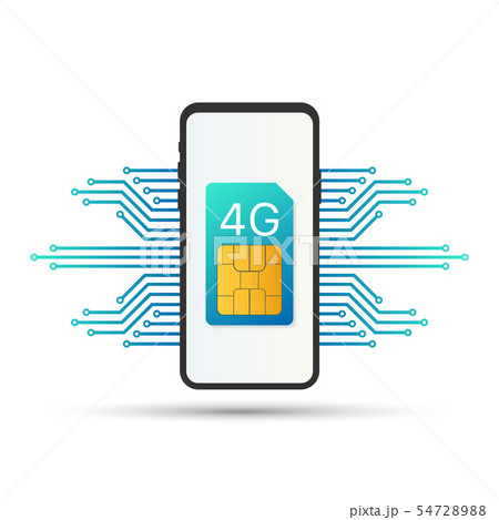 4G Sim Card. Mobile telecommunications technology 54728988