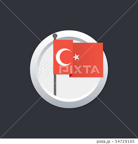 Turkey flag which silver button on black 54729105