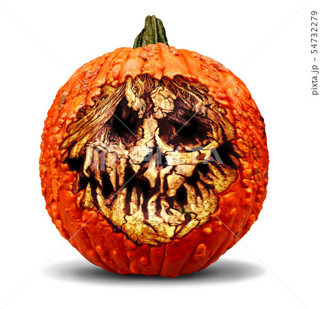 Creepy Halloween Pumpkin 54732279