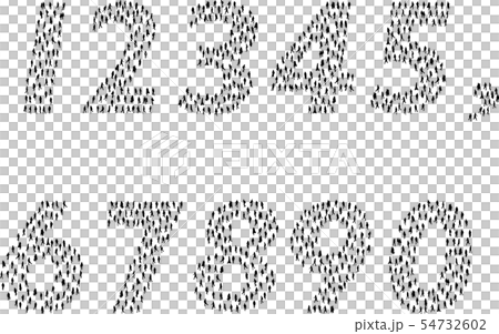 群衆シルエットイラスト 54732602