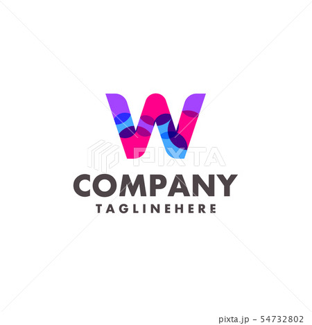 abstract colorful letter W logo design for abstract colorful letter W logo design for 54732802