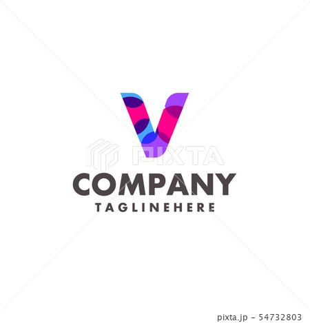 abstract colorful letter V logo design for abstract colorful letter V logo design for 54732803