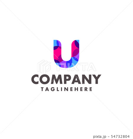 abstract colorful letter U logo design for abstract colorful letter U logo design for 54732804