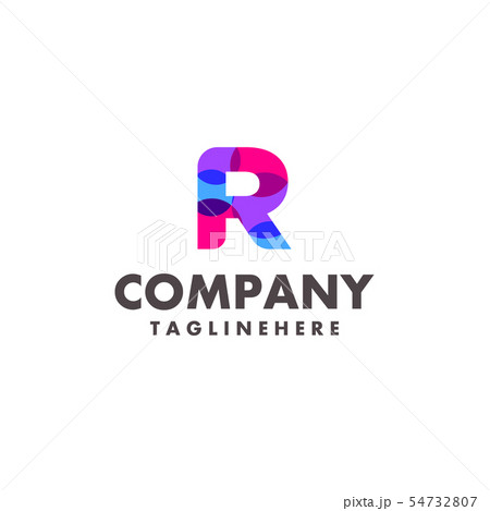 abstract colorful letter R logo design for 54732807