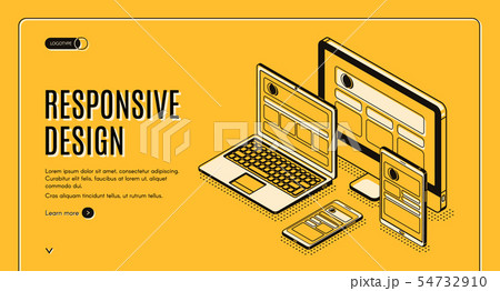Responsive design landing page, page construction 54732910