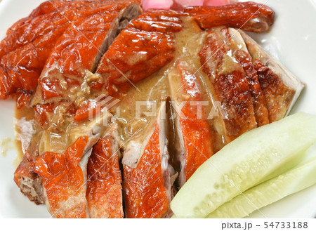 roasted duck meat and pickled ginger  54733188