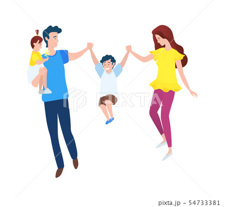 Mother and Father With Son and Daughter Vector 54733381