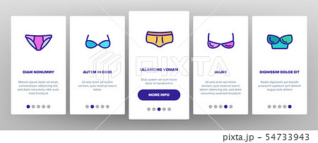 Lingerie Accessories Items Linear Vector Onboarding 54733943