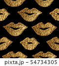 Lips gold hand painted abstract seamless pattern 54734305