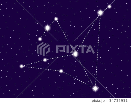 Aquila constellation. Starry night sky. Cluster 54735951
