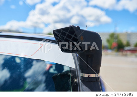 Snorkiel on the roof of an SUV Snorkiel on the roof of an SUV 54735995