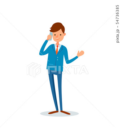 Man Busy Talking on Mobile Phone with Clients 54736385