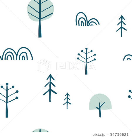Simple minimalist tree seamless pattern Simple minimalist tree seamless pattern 54736621
