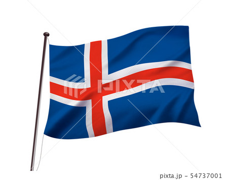 アイスランドの国旗イメージのイラスト素材