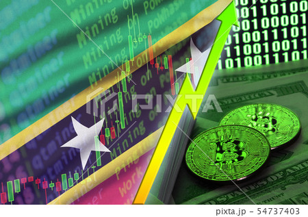 Saint Kitts and Nevis flag and cryptocurrency Saint Kitts and Nevis flag and cryptocurrency 54737403