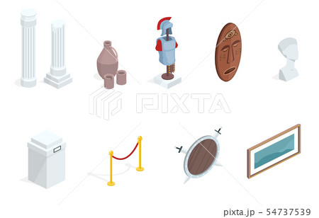 Museum exhibition isometric exhibits 54737539