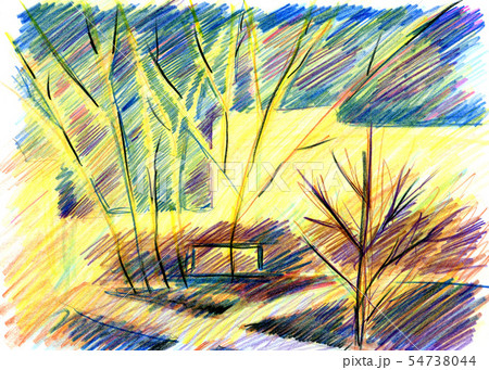 Abstract cityscape with colored pencils. Abstract cityscape with colored pencils. 54738044