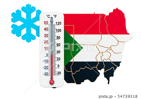 Extreme cold in Sudan concept. 3D rendering 54739318