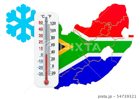Extreme cold in South Africa concept. 3D rendering Extreme cold in South Africa concept. 3D rendering 54739321