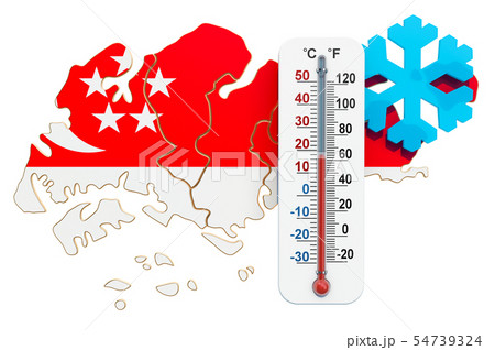 Extreme cold in Singapore concept. 3D rendering Extreme cold in Singapore concept. 3D rendering 54739324