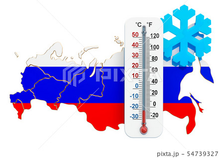 Extreme cold in Russia concept. 3D rendering Extreme cold in Russia concept. 3D rendering 54739327