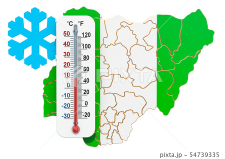 Extreme cold in Nigeria concept. 3D rendering Extreme cold in Nigeria concept. 3D rendering 54739335
