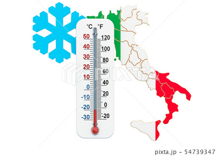 Extreme cold in Italy concept. 3D rendering Extreme cold in Italy concept. 3D rendering 54739347