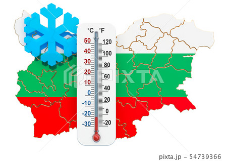 Extreme cold in Bulgaria concept. 3D rendering 54739366