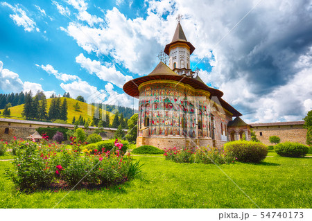 Splendid summer scene of Sucevita Monastery 54740173