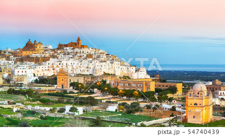 Ostuni white town skyline and Madonna della Grata 54740439