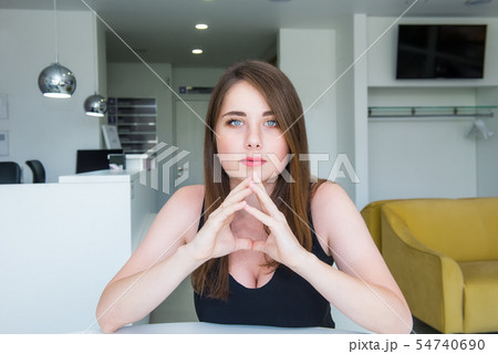 Close up portrait of a young confident serious Close up portrait of a young confident serious 54740690