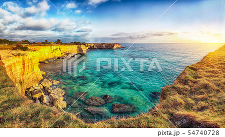 Picturesque seascape with cliffs rocky arch and 54740728