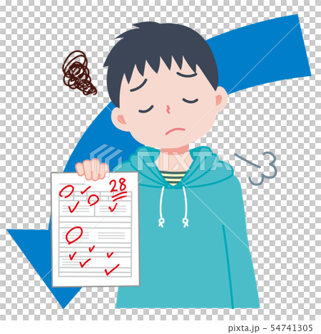 Illustration of a boy who lost grades Illustration of a boy who lost grades 54741305