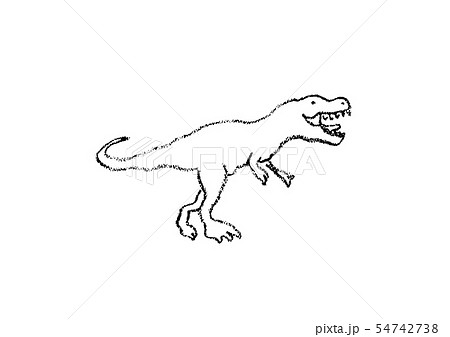 恐竜のクレヨン画のイラスト素材