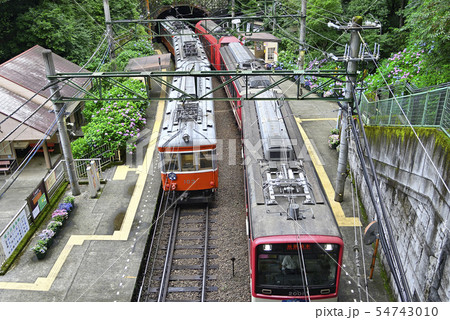 塔ノ沢駅停車中の100形 【2019】 箱根登山鉄道 【神奈川県】  54743010
