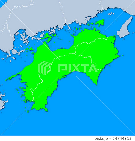 四国地図のイラスト素材