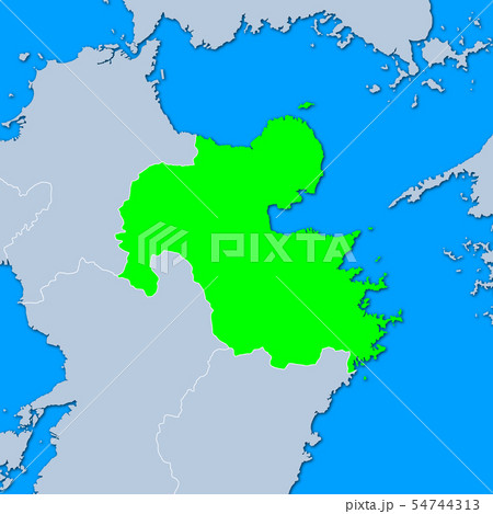大分県地図のイラスト素材