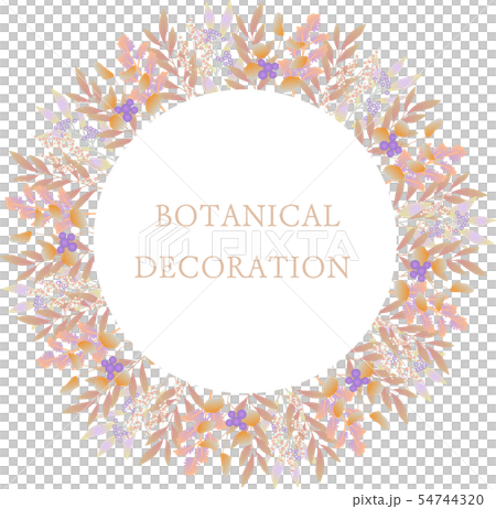 ボタニカル リース イラスト 植物 Botanical Plants Wreath 秋 Autumnのイラスト素材