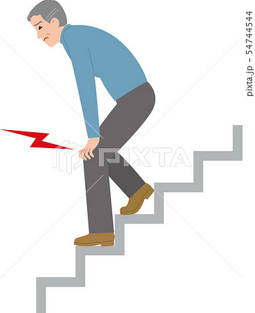 階段を下りる時に膝痛になった中高年の男性 54744544