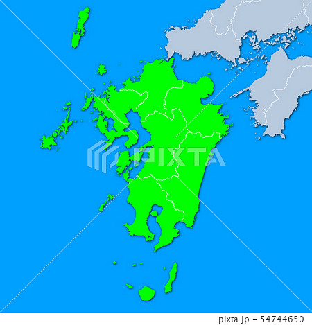 九州地図のイラスト素材