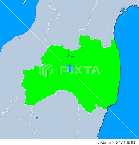 福島県地図のイラスト素材