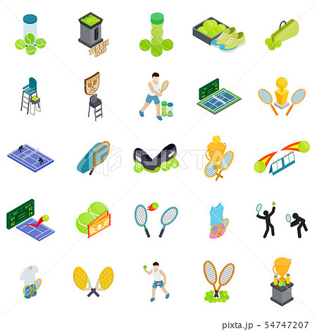 Tennis club icons set, isometric style Tennis club icons set, isometric style 54747207