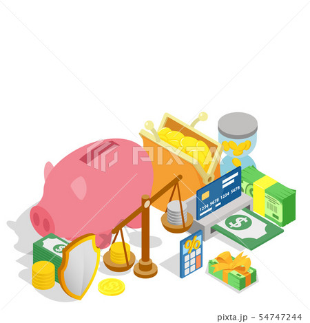 Amount of money concept banner, isometric style Amount of money concept banner, isometric style 54747244
